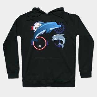 funny dolphin family Hoodie